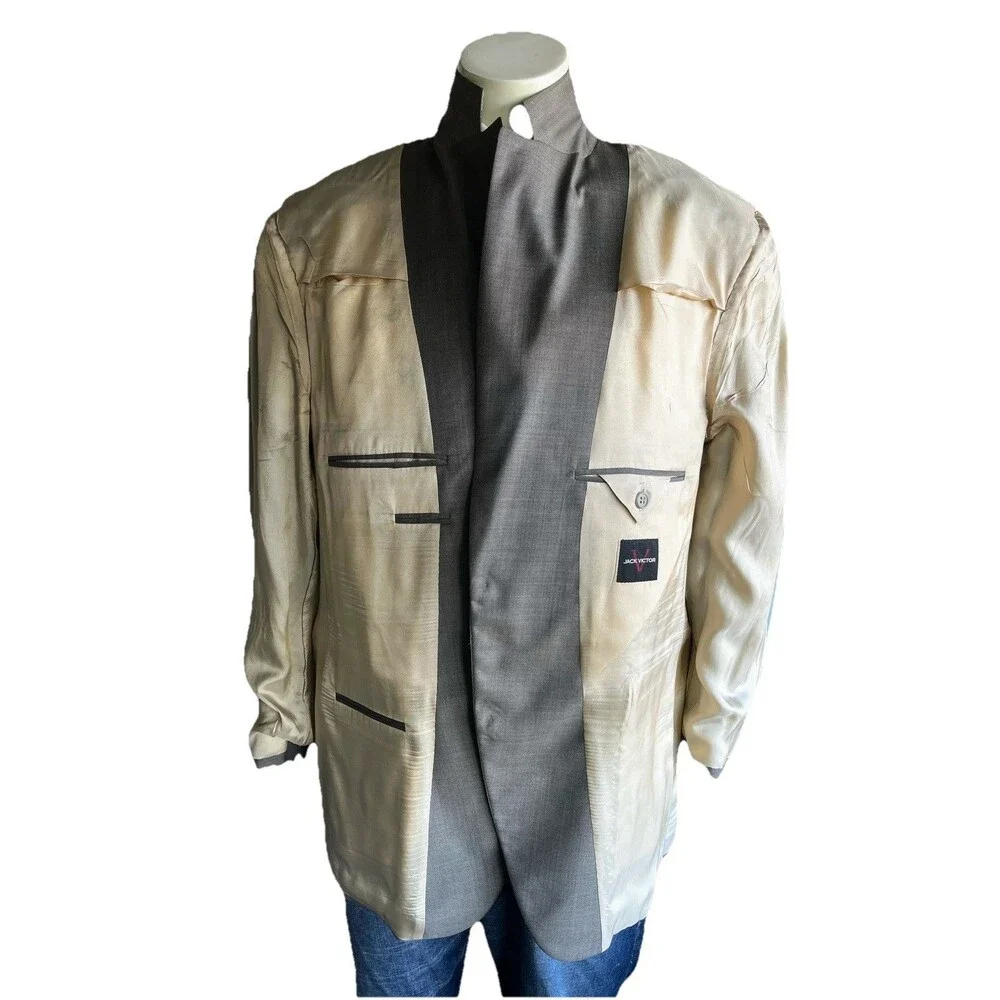 JACK VICTOR Mens 44R Blazer Sport Coat Casual Jacket Two Button Wool Suit